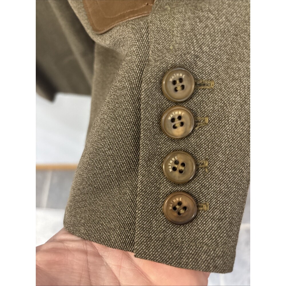 Wathne Women’s 100% Wool Jacket Coat With Leather Collar And Sleeve Patch Size 6 - Picture 13 of 13